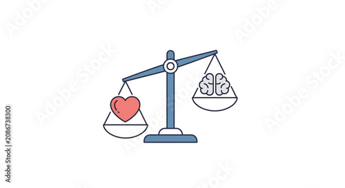 Cuadro en lienzo Scales with heart and money balance.
