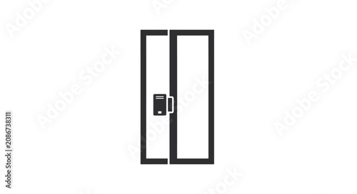 Canvas Print Metal Double Door with Lock.