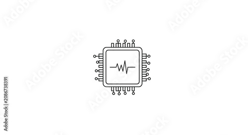 Bild auf Leinwand Microchip with electronic circuit design.