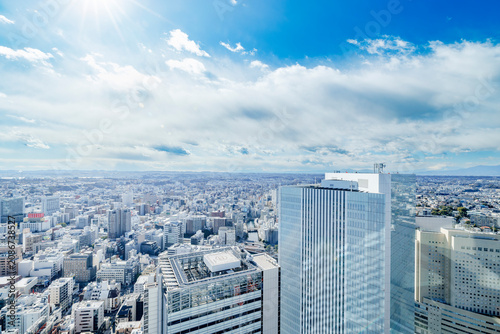 Quadro su tela 横浜みなとみらい周辺の広大な都市俯瞰景観