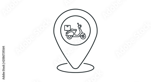 Motorcycle Location Pin Icon Delivery.