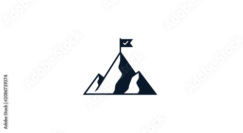 Mountain Peak Flag Symbol Achievement.
