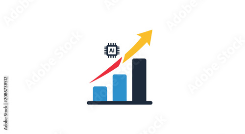 Принти на полотні Increasing business growth chart graph.