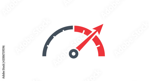 Increasing Speed Meter Icon Graphic.