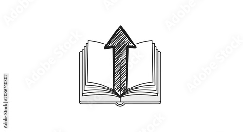 Bild auf Leinwand Open book with rising arrow.