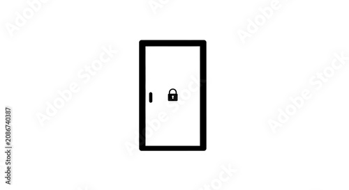 Cuadro en lienzo Padlock on a white background.