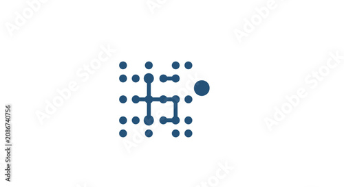 Blue dots connected in pattern.