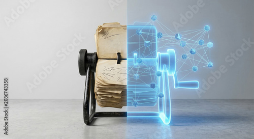 Old Rolodex Transforming into Digital Data Network Technology