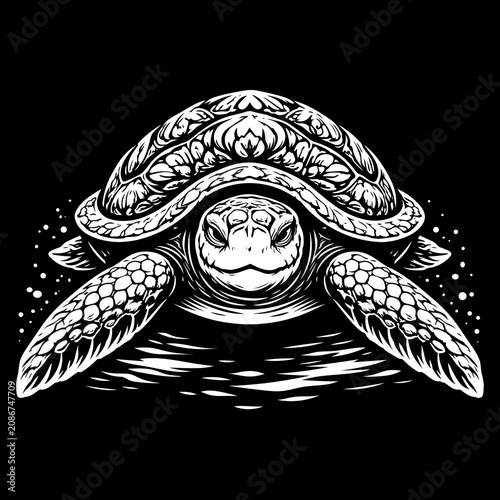 Ornamentale Meeresschildkröte als detaillierte Vektor Illustration