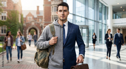 Man Student Businessman Career Transition Education Professional Journey