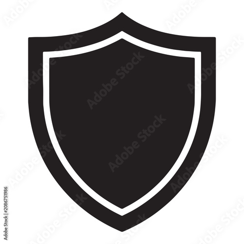 Clean black and white shield emblem design Vector
