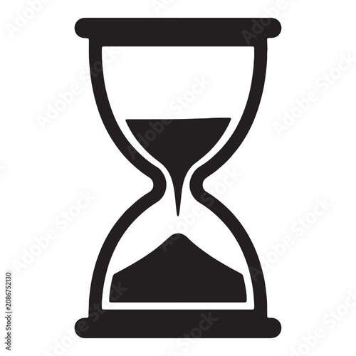 Hourglass with sand flowing between two bulbs Vector