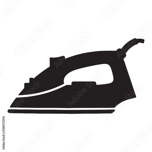 Black iron steam iron for clothing Vector