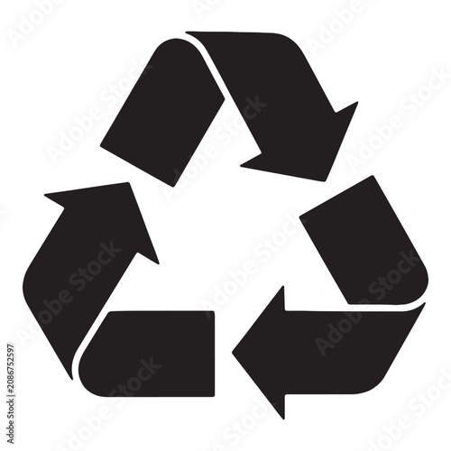 Recycling symbol with three arrows forming a loop Vector