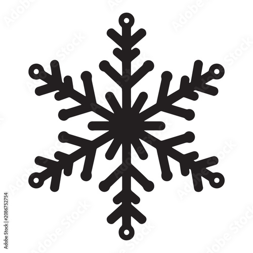 Black stylized snowflake vector illustration Vector