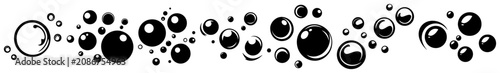 Konstfotografi Decorative border with floating air bubbles in cartoon style