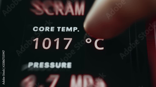 Emergency SCRAM shutdown in nuclear power plant with reactor core at 1020 degrees C