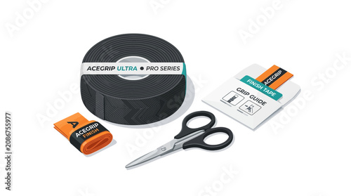 Professional adhesive grip tape kit for sports equipment maintenance