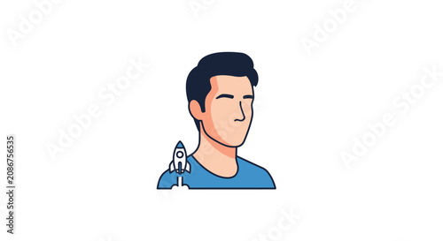 Fotografie Man with a rocket on shoulder.