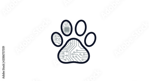 Foto A Graphic Illustration Of A Paw Print The Paw Print Is Made Up Of Three