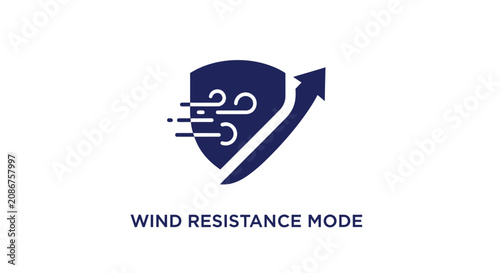 Cuadro en lienzo Wind resistance mode shield icon design.