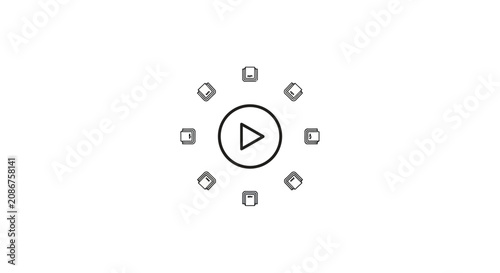 Billede på lærred Play button icon with symbols.