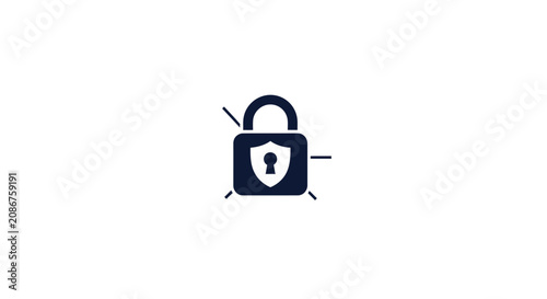 Secure Lock with Shield Icon.