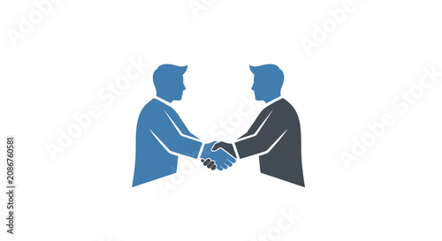 Two Businessmen Shaking Hands in Illustration.