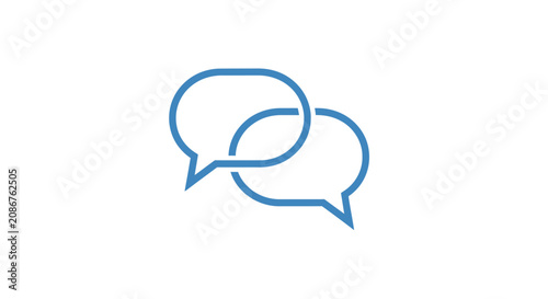 Slika na platnu Blue speech bubbles icon graphic.