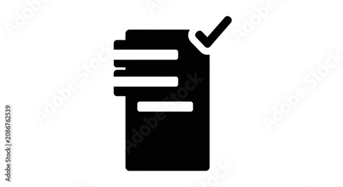 Konstfotografi Black Document Icon With Checkmark.