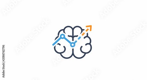 Tableau sur toile Brain with gears and symbols inside.