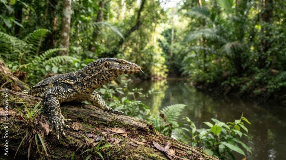 Fototapeta premium lizard on the tree