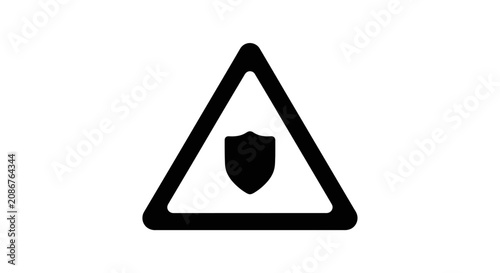 Photography Black Shield Warning Sign Symbol.