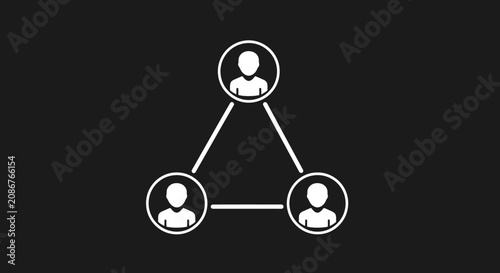 Foto Three People Connected in Teamwork.