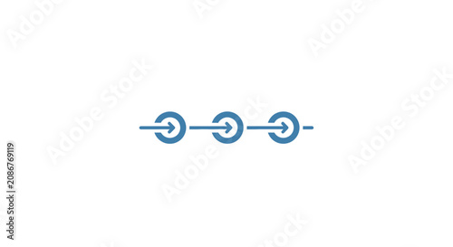 Tableau sur toile Three linked circles on a line.