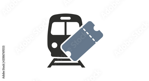 Schilderij op canvas Train Ticket Transportation Travel Card.