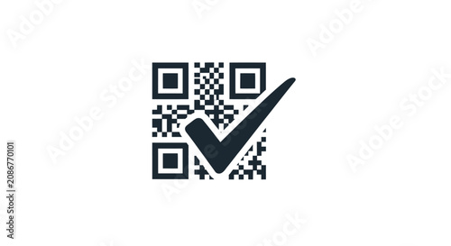 QR code with check mark symbol.