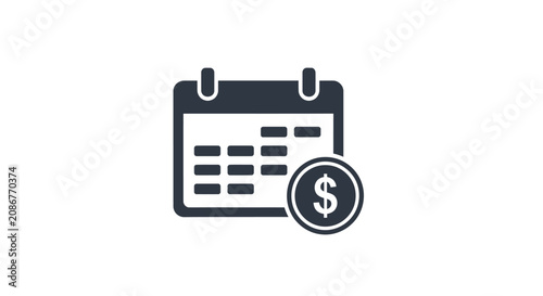 Financial calendar with dollar sign.