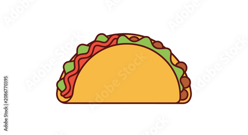 Obraz na plátně Taco with lettuce and tomato filling.