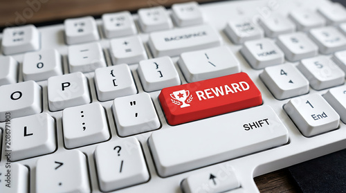 Reward Keyboard Button – Employee Recognition, Customer Loyalty and Business Incentive Concept
