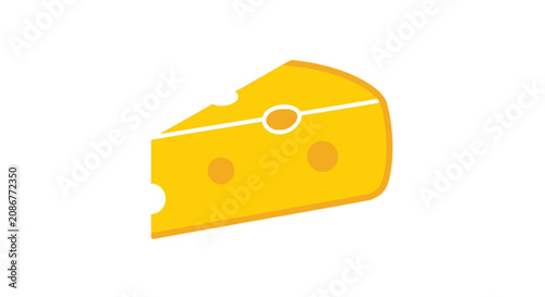 Quadro su tela Yellow Cheese Wedge with Holes and Crust.