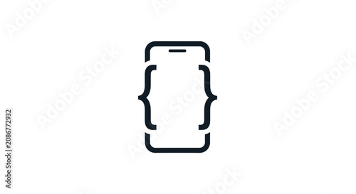 Smartphone device icon outline.
