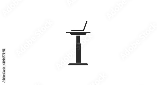 Fotografía Simple podium with microphone on top.