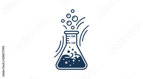 Bild auf Leinwand Chemical reaction in a laboratory flask.