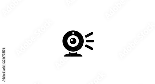 Photos Security camera icon with rays.