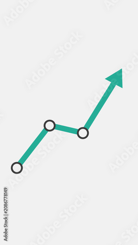 Fotografie Green arrow graph line chart.