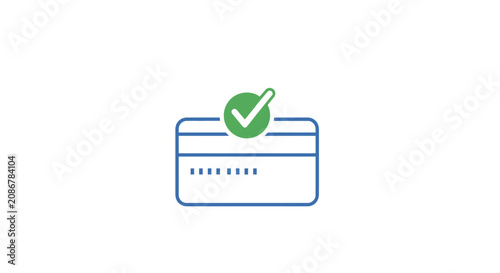 Obraz na plátně Green Checkmark Credit Card Approval.