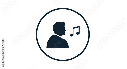 Фотография Man Singing Music Note Icon.