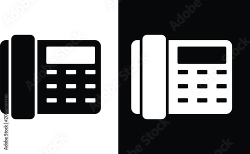 Obraz na płótnie black and white telephone icon