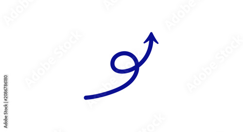 Bild auf Leinwand Blue arrow symbol pointing upwards sharply.